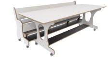 Hoogzit tafel L220 x B80 cm wit mt 1 bank Tangara Groothandel voor de Kinderopvang Kinderdagverblijfinrichting4